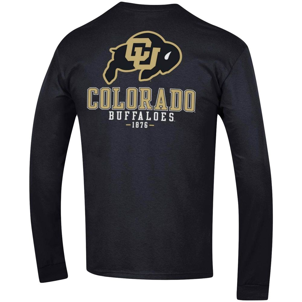 Men's Champion Black Colorado Buffaloes Team Stack Long Sleeve T-Shirt