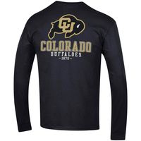 Men's Champion Black Colorado Buffaloes Team Stack Long Sleeve T-Shirt