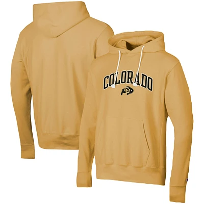 Champion Gold Colorado Buffaloes Skinny Arch Over Vintage Wash Pull à capuche pour hommes