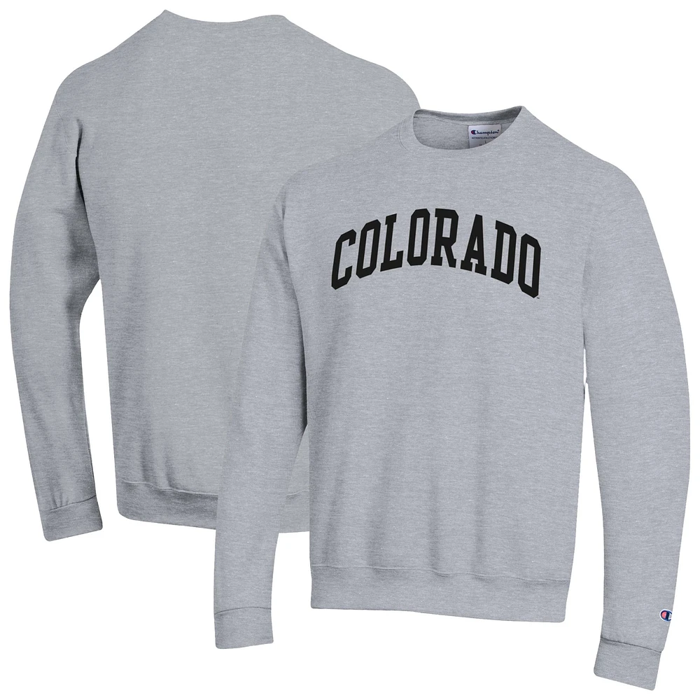 Men's Champion  Heather Gray Colorado Buffaloes Basic Arch Fleece Pullover Sweatshirt