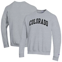 Men's Champion  Heather Gray Colorado Buffaloes Basic Arch Fleece Pullover Sweatshirt