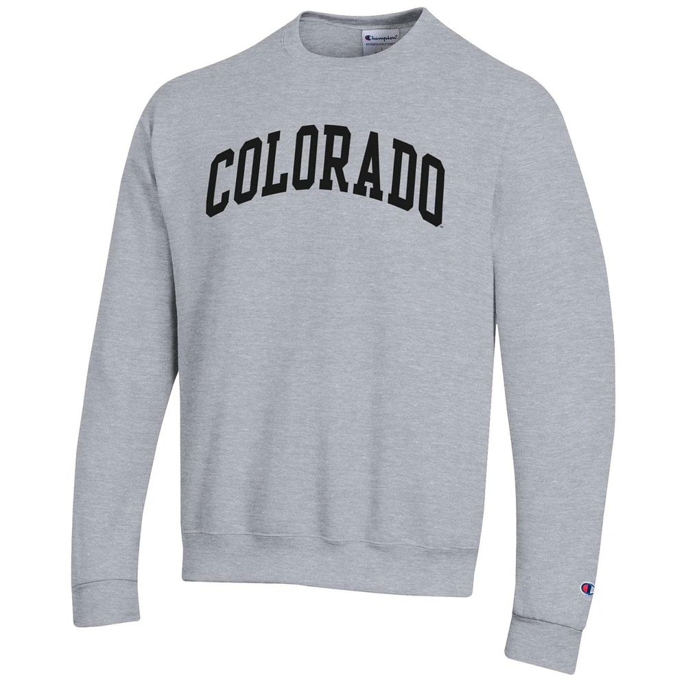 Men's Champion  Heather Gray Colorado Buffaloes Basic Arch Fleece Pullover Sweatshirt