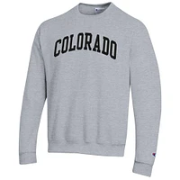 Men's Champion  Heather Gray Colorado Buffaloes Basic Arch Fleece Pullover Sweatshirt