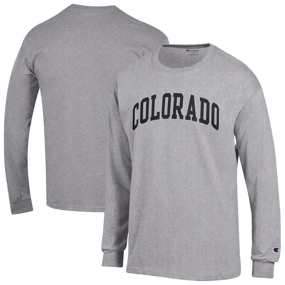 T-shirt à manches longues Basic Arch gris chiné pour homme