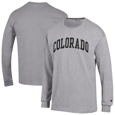 T-shirt à manches longues Basic Arch gris chiné pour homme