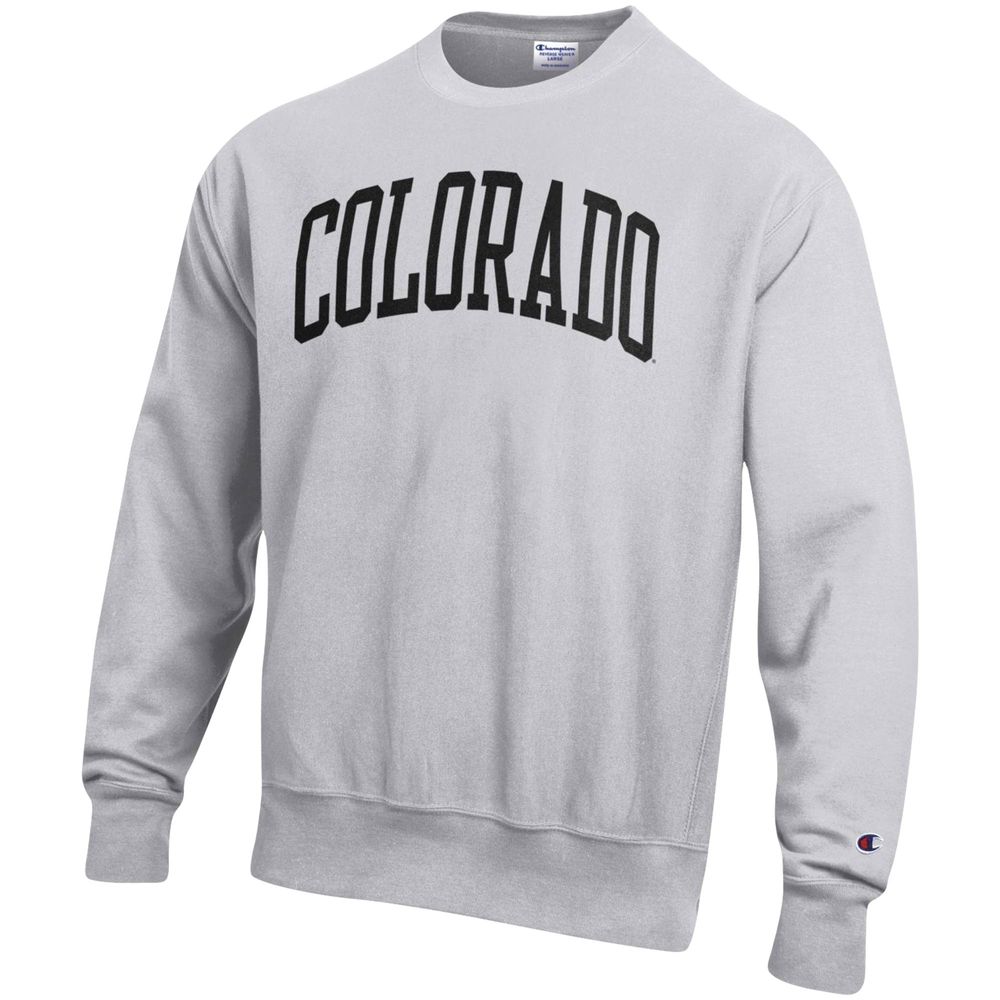 Men's Champion Heathered Gray Colorado Buffaloes Arch Reverse Weave Pullover Sweatshirt