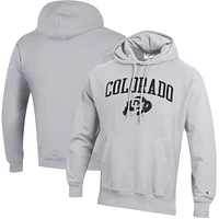 Men's Champion Silver Colorado Buffaloes Arch Over Logo Reverse Weave Pullover Hoodie