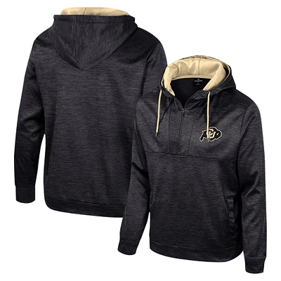 Sweat à capuche demi-zip Cypher pour homme Colosseum Black Colorado Buffaloes