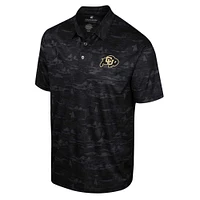 Men's Colosseum Black Colorado Buffaloes Daly Print Polo