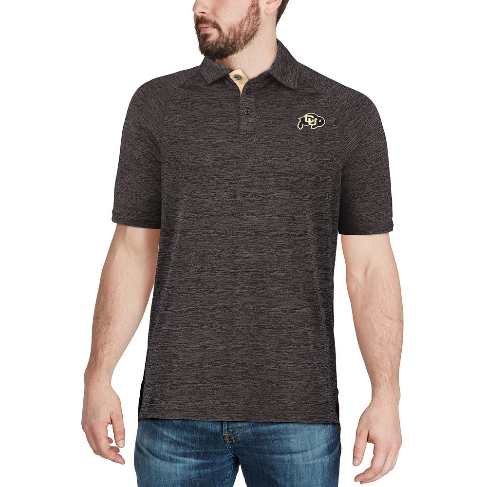 Men's Colosseum Black Colorado Buffaloes Down Swing Polo
