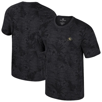 Men's Colosseum Black Colorado Buffaloes Floral Printed T-Shirt