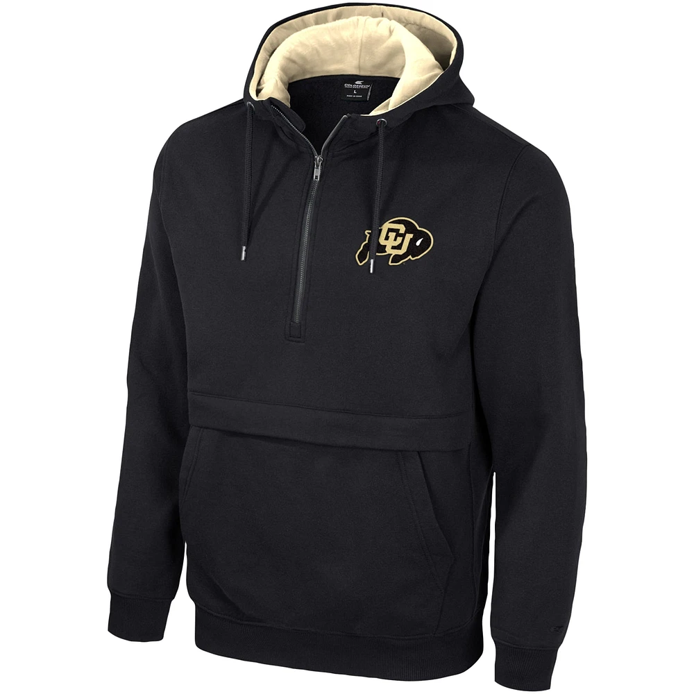 Men's Colosseum Black Colorado Buffaloes Half-Zip Hoodie