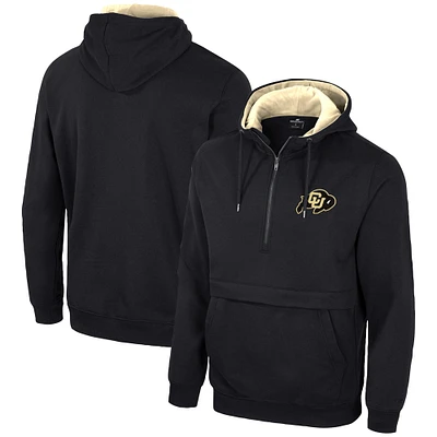 Men's Colosseum Black Colorado Buffaloes Half-Zip Hoodie