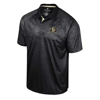 Men's Colosseum Black Colorado Buffaloes Honeycomb Raglan Polo