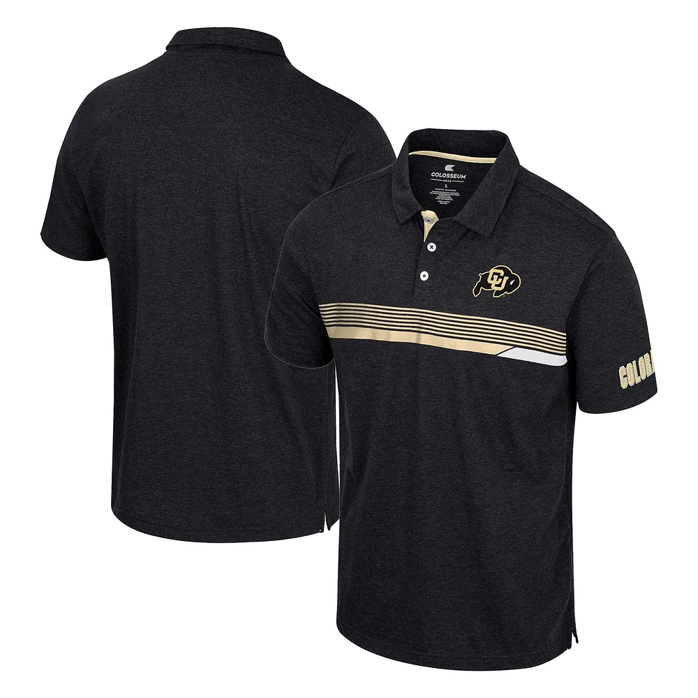 Men's Colosseum  Black Colorado Buffaloes No Problemo Polo