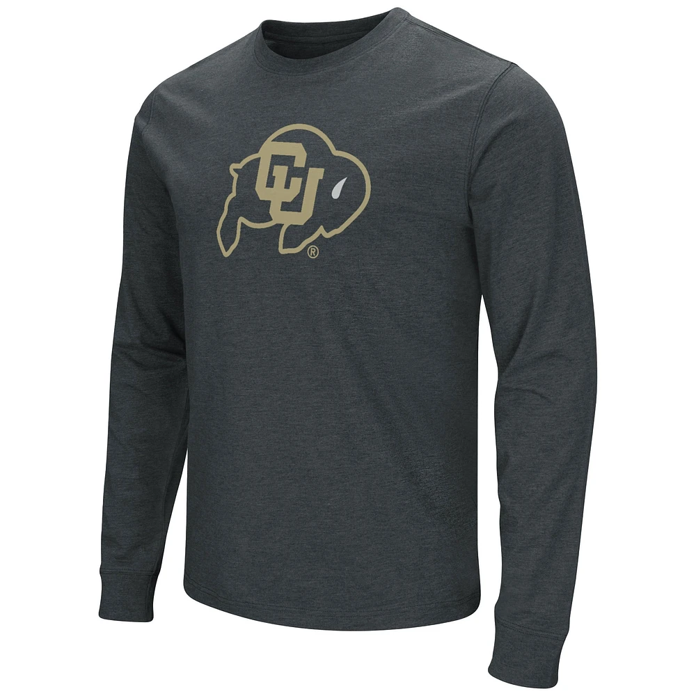 Men's Colosseum Black Colorado Buffaloes Primary Logo Long Sleeve T-Shirt