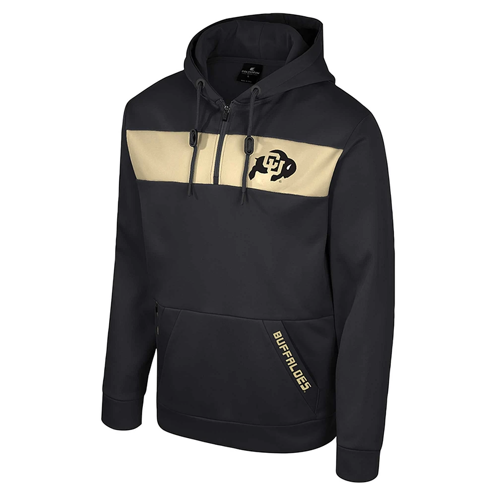 Sweat à capuche quart de zip Colosseum Black Colorado Buffaloes pour hommes