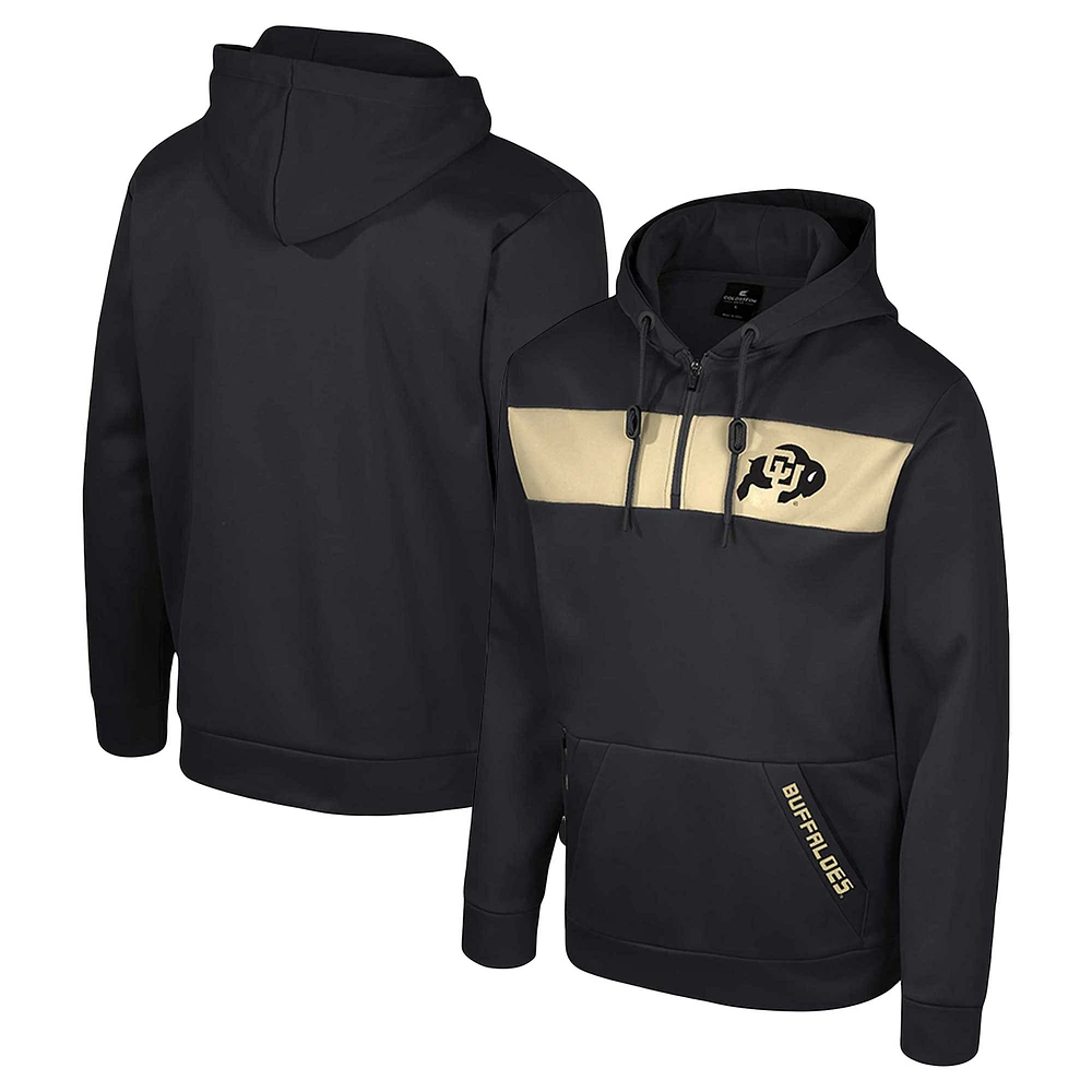 Sweat à capuche quart de zip Colosseum Black Colorado Buffaloes pour hommes