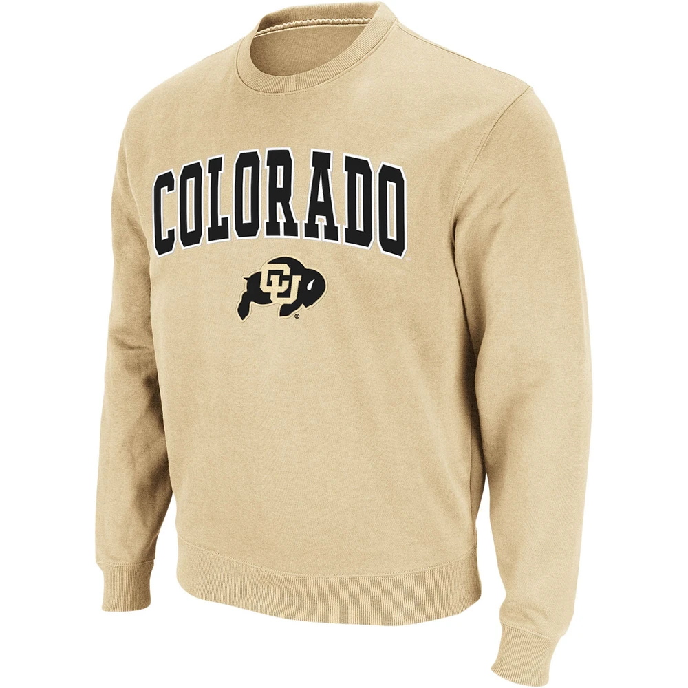 Colosseum Gold Colorado Buffaloes Arch & Logo Crew Neck Sweat-shirt pour homme