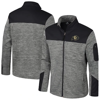 Veste zippée intégrale pour homme Colosseum gris/noir Colorado Buffaloes Guard