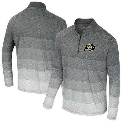 Coupe-vent raglan à glissière quart de tour en maille rayée AI pour homme Colosseum Gray Colorado Buffaloes