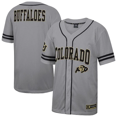 Maillot de baseball Free Spirited pour homme Colosseum Grey Colorado Buffaloes