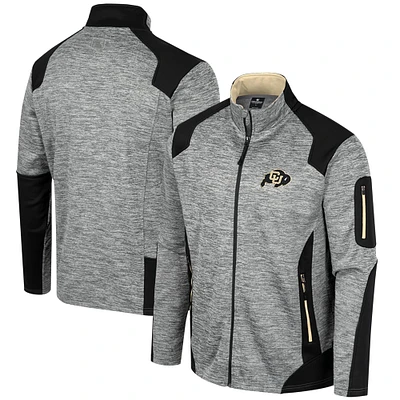 Men's Colosseum Gray Colorado Buffaloes Silberman Color Block Full-Zip Jacket