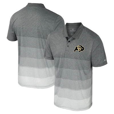 Men's Colosseum Gray Colorado Buffaloes Striped Mesh Polo