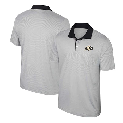 Men's Colosseum Gray Colorado Buffaloes Tuck Striped Polo