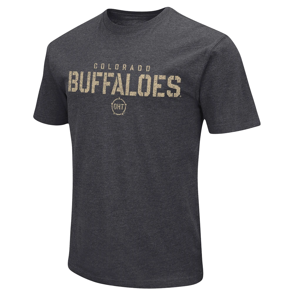 Men's Colosseum Heather Black Colorado Buffaloes Big & Tall OHT Military Appreciation Playbook T-Shirt