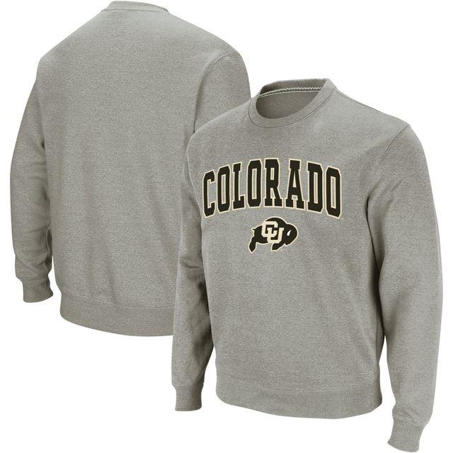 Colosseum Heather Grey Colorado Buffaloes Arch & Logo Crew Neck Sweat-shirt pour homme