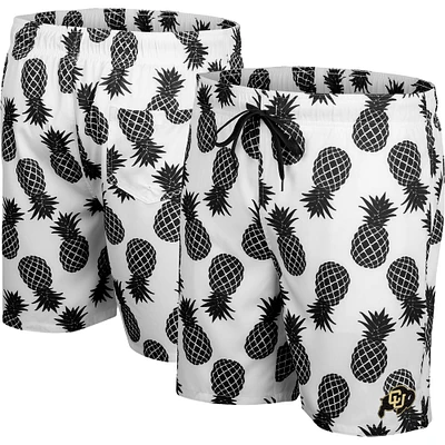 Short de bain Colosseum White Colorado Buffaloes Pineapples pour homme