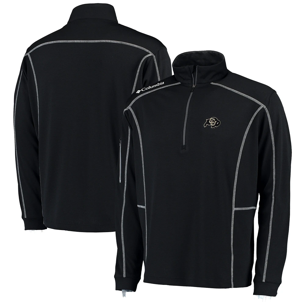 Men's Columbia Golf Black Colorado Buffaloes Shotgun Omni-Wick Quarter-Zip Pullover Jacket