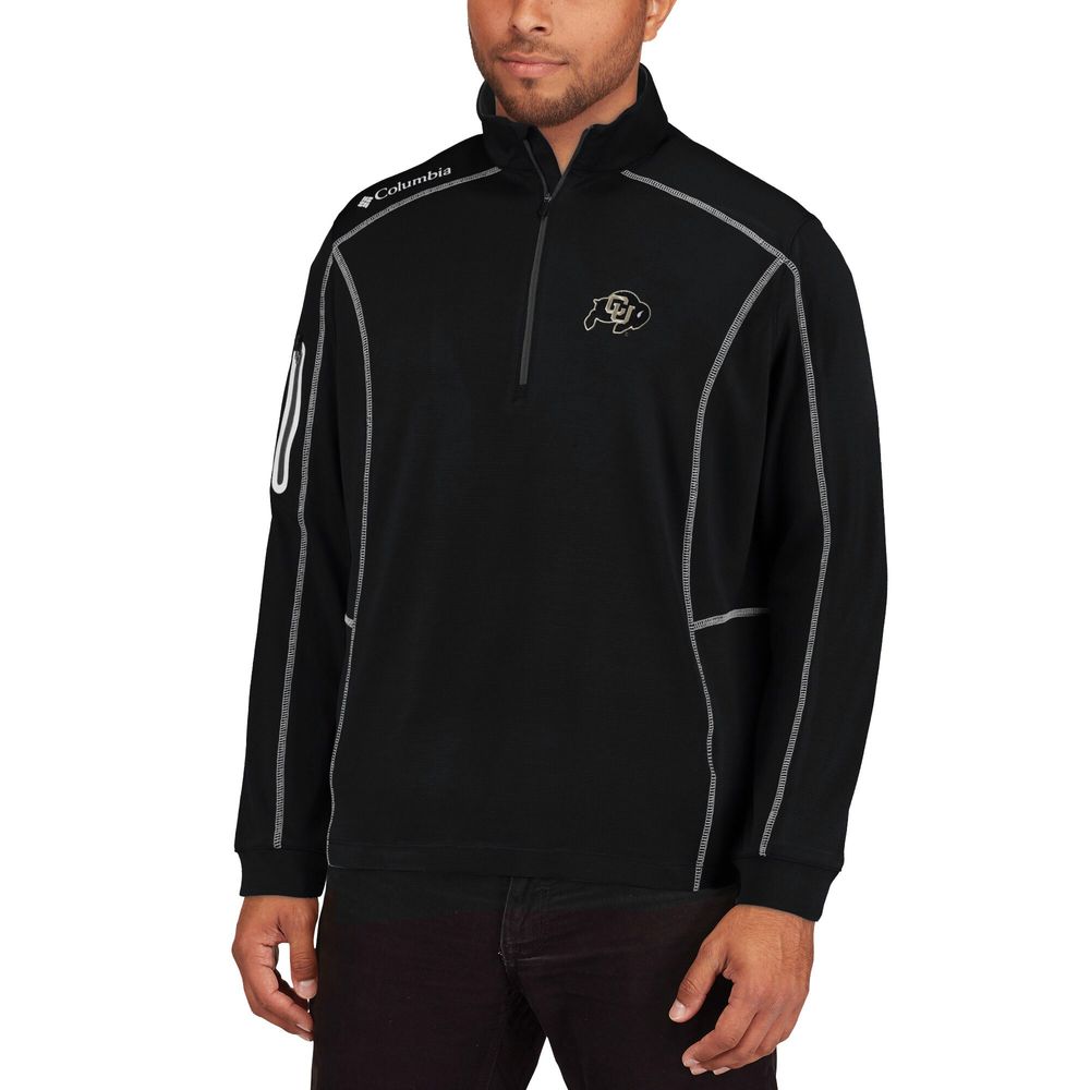 Men's Columbia Golf Black Colorado Buffaloes Shotgun Omni-Wick Quarter-Zip Pullover Jacket