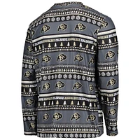 Men's Concepts Sport Black Colorado Buffaloes Ugly Sweater Long Sleeve T-Shirt and Pants Sleep Set