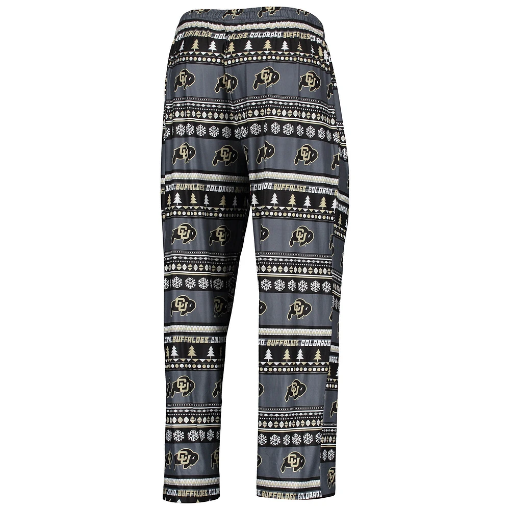 Men's Concepts Sport Black Colorado Buffaloes Ugly Sweater Long Sleeve T-Shirt and Pants Sleep Set