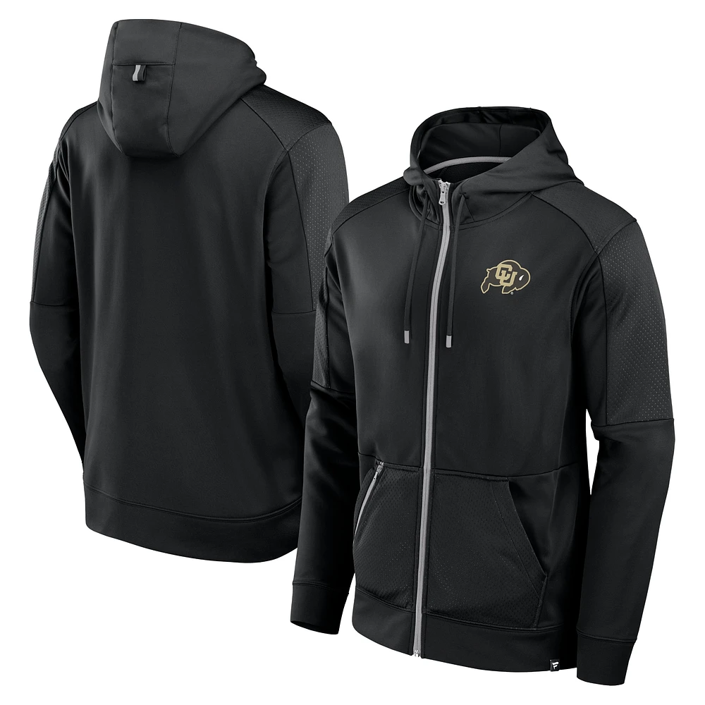 Men's Fanatics Black Colorado Buffaloes Defender Full-Zip Hoodie