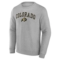 Men's Fanatics  Heather Gray Colorado Buffaloes Campus Pullover Sweatshirt