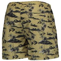 Men's FOCO Gold Colorado Buffaloes Island Palm Swim Trunks