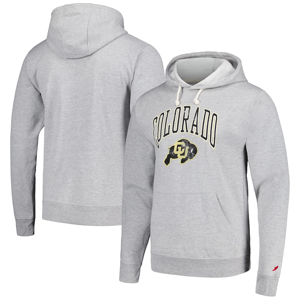 Men's League Collegiate Wear  Heather Gray Colorado Buffaloes Tall Arch Essential Pullover Hoodie