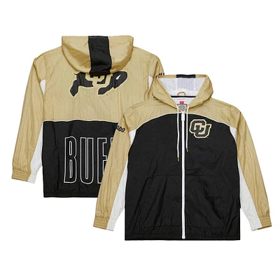 Coupe-vent zippé haut de gamme Big Shot Mitchell & Ness pour homme, coloris noir, des Colorado Buffaloes