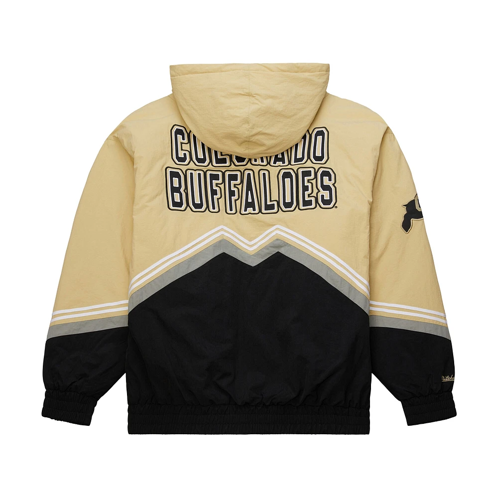 Veste coupe-vent rétro entièrement zippée Mitchell & Ness pour homme Colorado Buffaloes Throw It Back Gold/Black