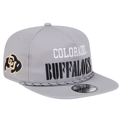 Casquette ajustable vintage de golfeur New Era grise des Colorado Buffaloes pour homme
