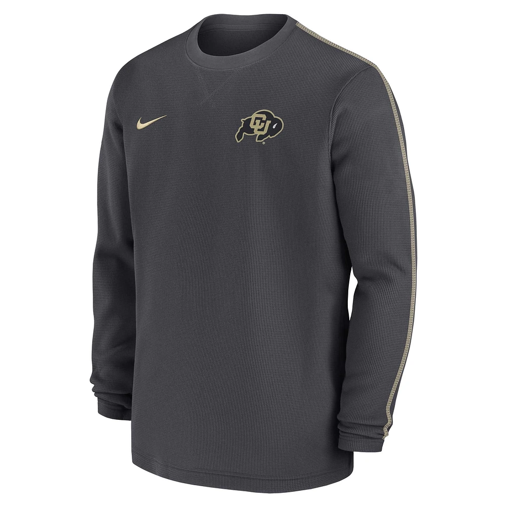 Haut à manches longues Nike Anthracite Colorado Buffaloes 2024 Sideline Coaches pour homme