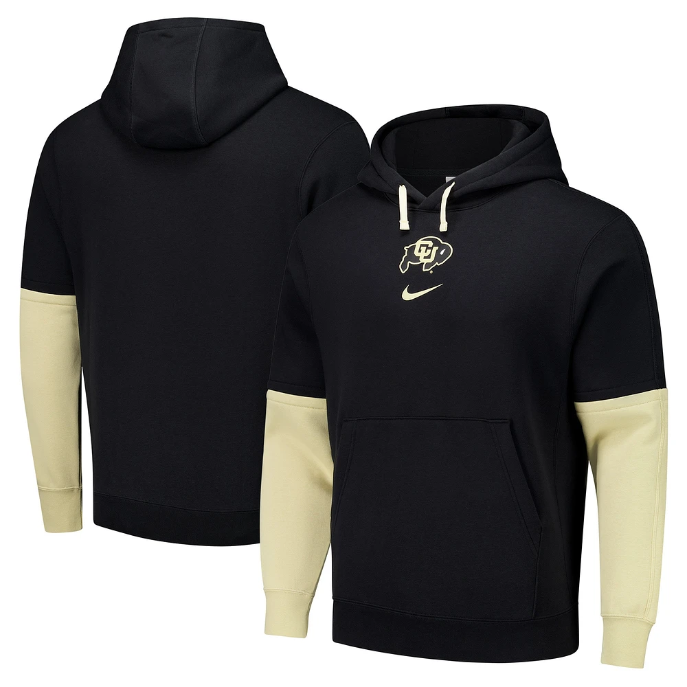 Men's Nike Black Colorado Buffaloes 2024 Sideline Club Fleece Pullover Hoodie