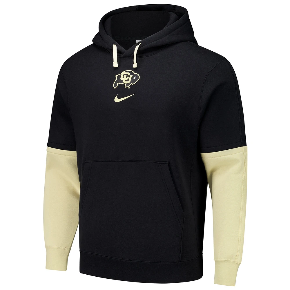 Men's Nike Black Colorado Buffaloes 2024 Sideline Club Fleece Pullover Hoodie