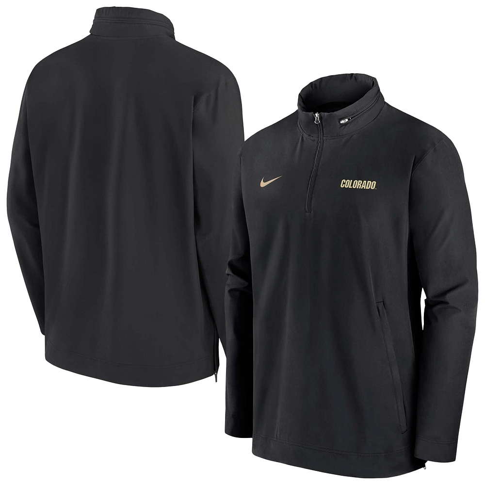 Men's Nike Black Colorado Buffaloes 2024 Sideline Coach Quarter-Zip Hoodie Jacket