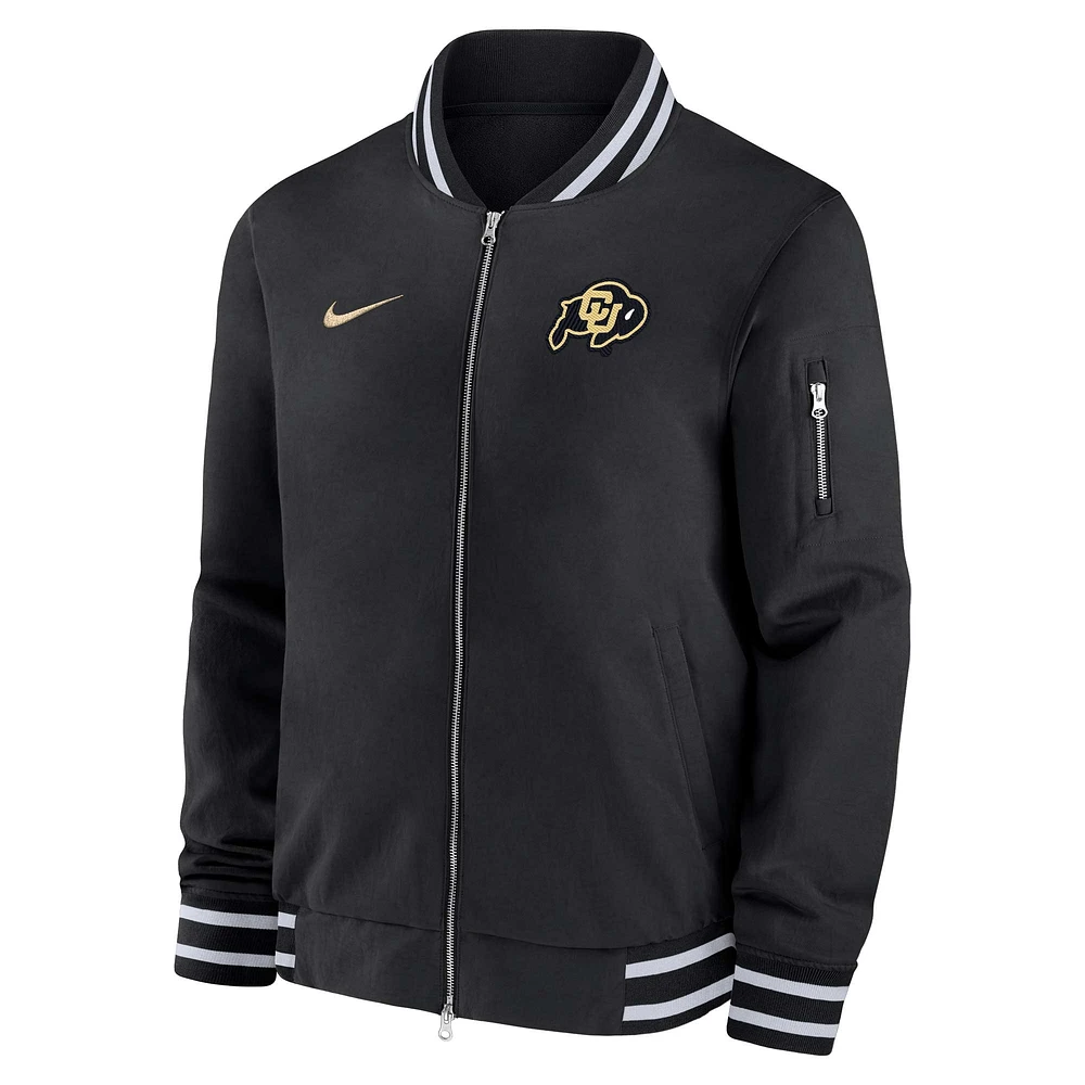 Men's Nike  Black Colorado Buffaloes Full-Zip Bomber Jacket