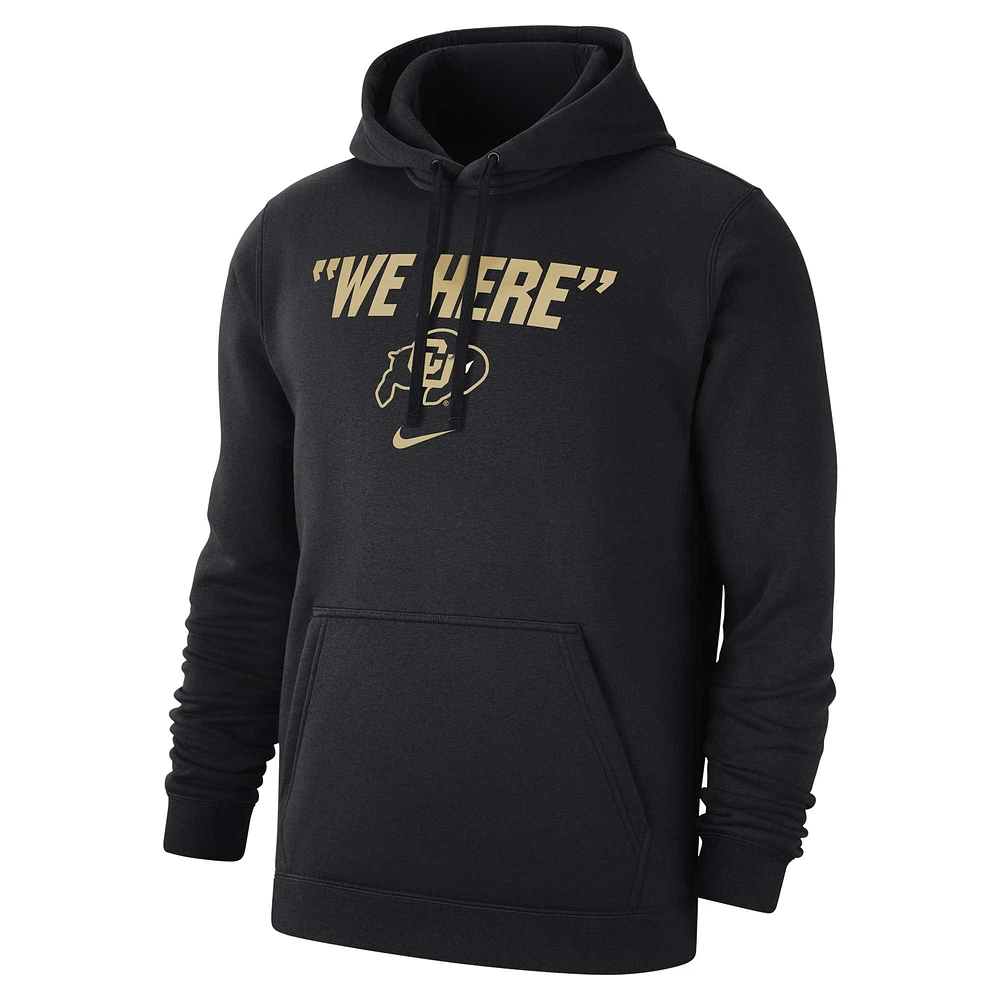 Sweat à capuche en polaire Nike noir Colorado Buffaloes We Here Club pour homme