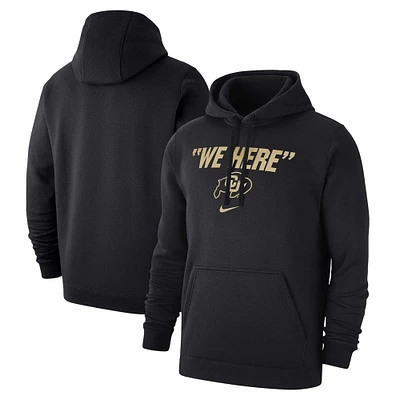 Sweat à capuche en polaire Nike noir Colorado Buffaloes We Here Club pour homme